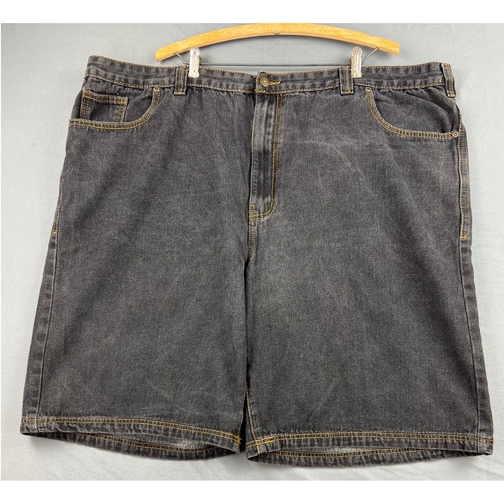 Liberty Blues Denim Shorts Mens 48 Black Good Faded Cotton Relaxed Jean Shorts